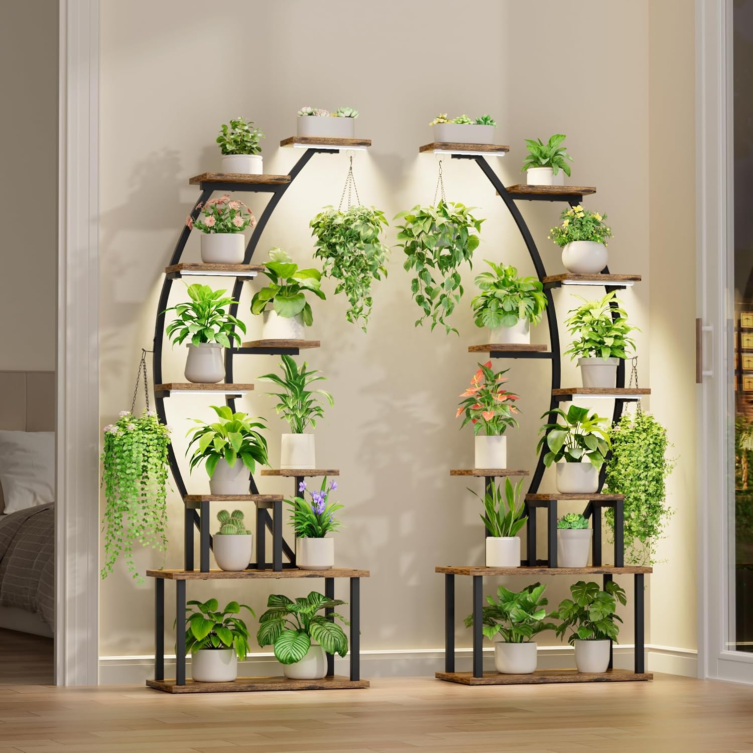 Indoor Plant Stand with Grow L - Lighting Decoration Stand recension och pris