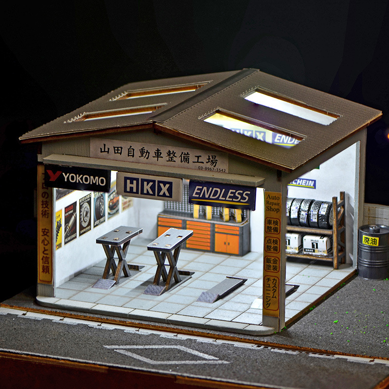 1:64 Scale DIY Auto Repair Sho - Garage Lighting Decor recension och pris
