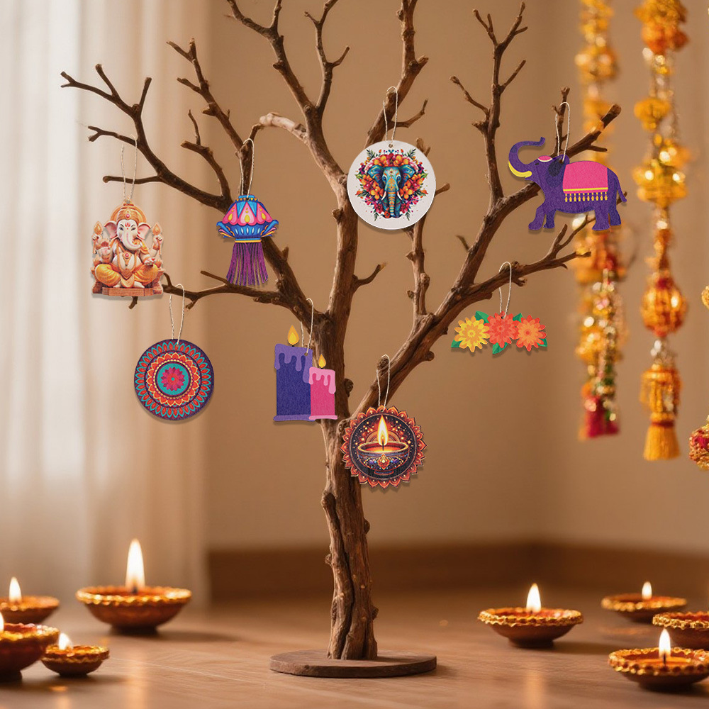 Diwali Themed Decor - Wooden C - Lighting Decor For Diwali recension och pris