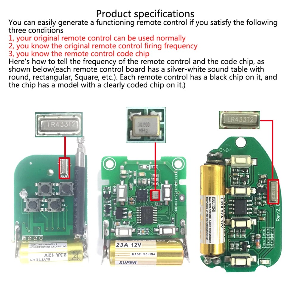 433Mhz RF Remote Control On Of - Garage Lighting Decor recension och pris