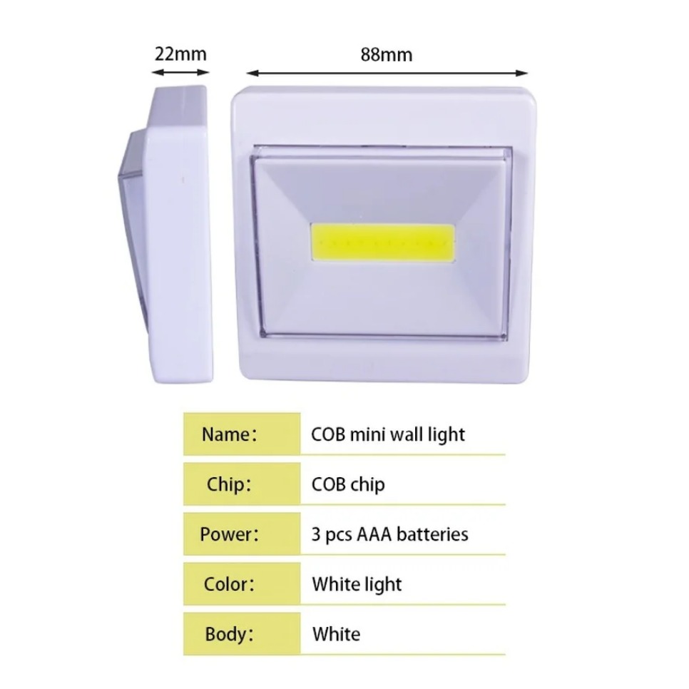 2 Pcs COB LED Night Lights AAA - Garage Lighting Decor recension och pris