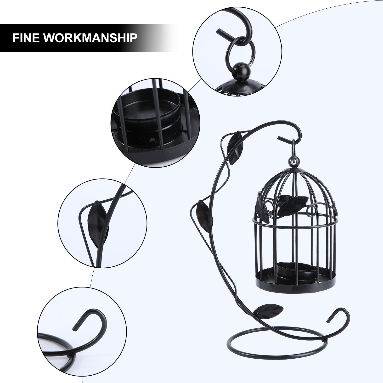 1Pcs Black Hanging Birdcage De - Lighting Decoration Stand recension och pris