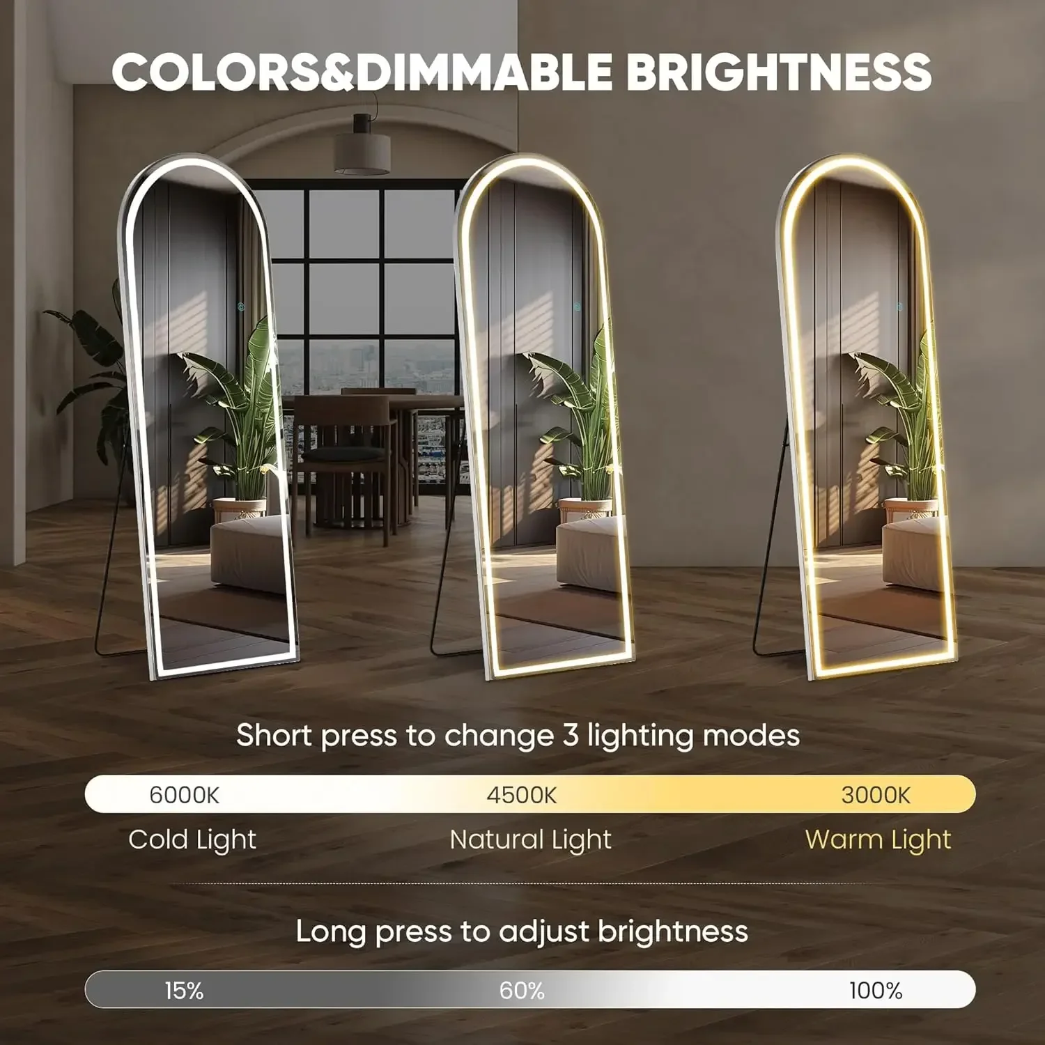 Full Body Wall Mirror with LED - Lighting Decoration Stand recension och pris
