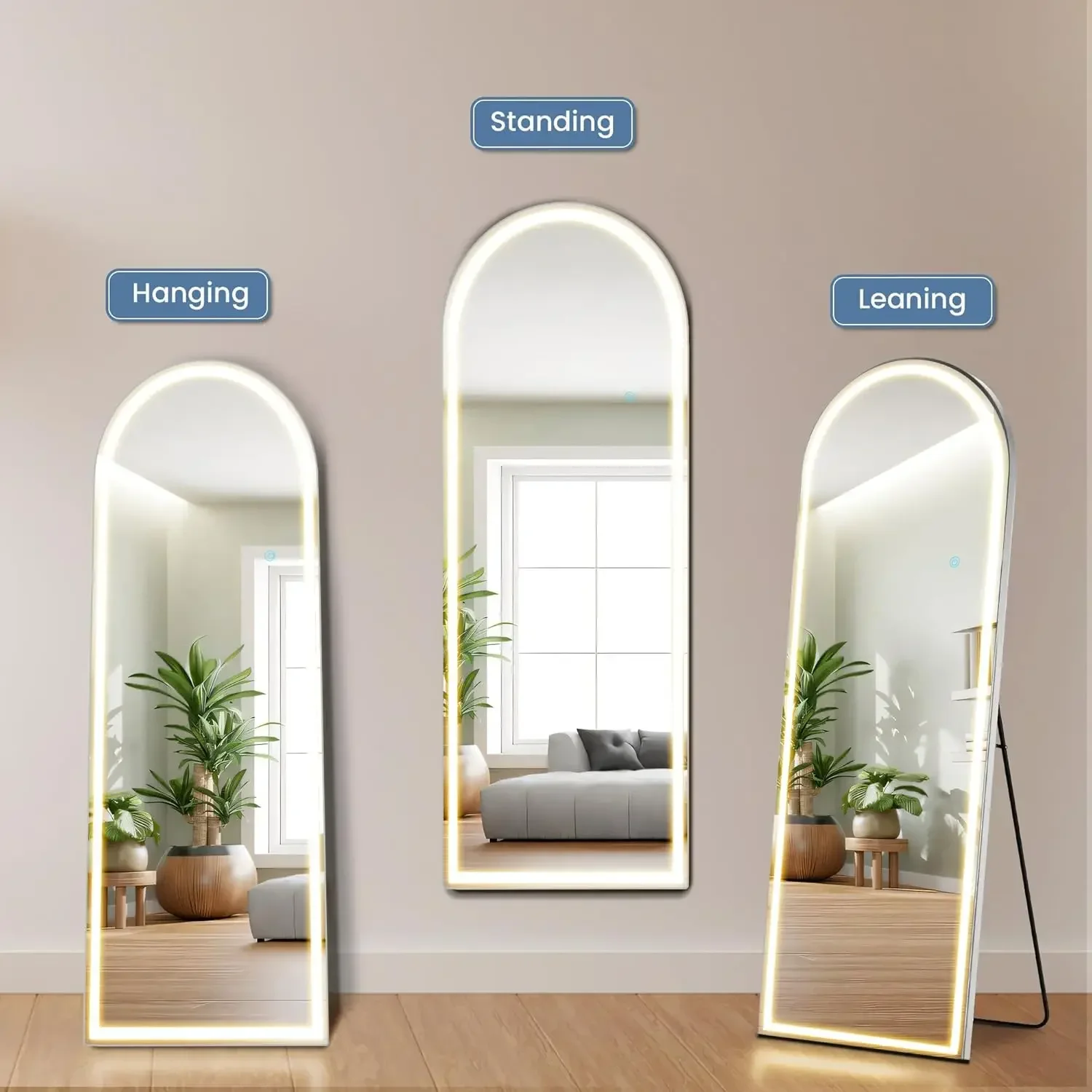 Full Body Wall Mirror with LED - Lighting Decoration Stand recension och pris