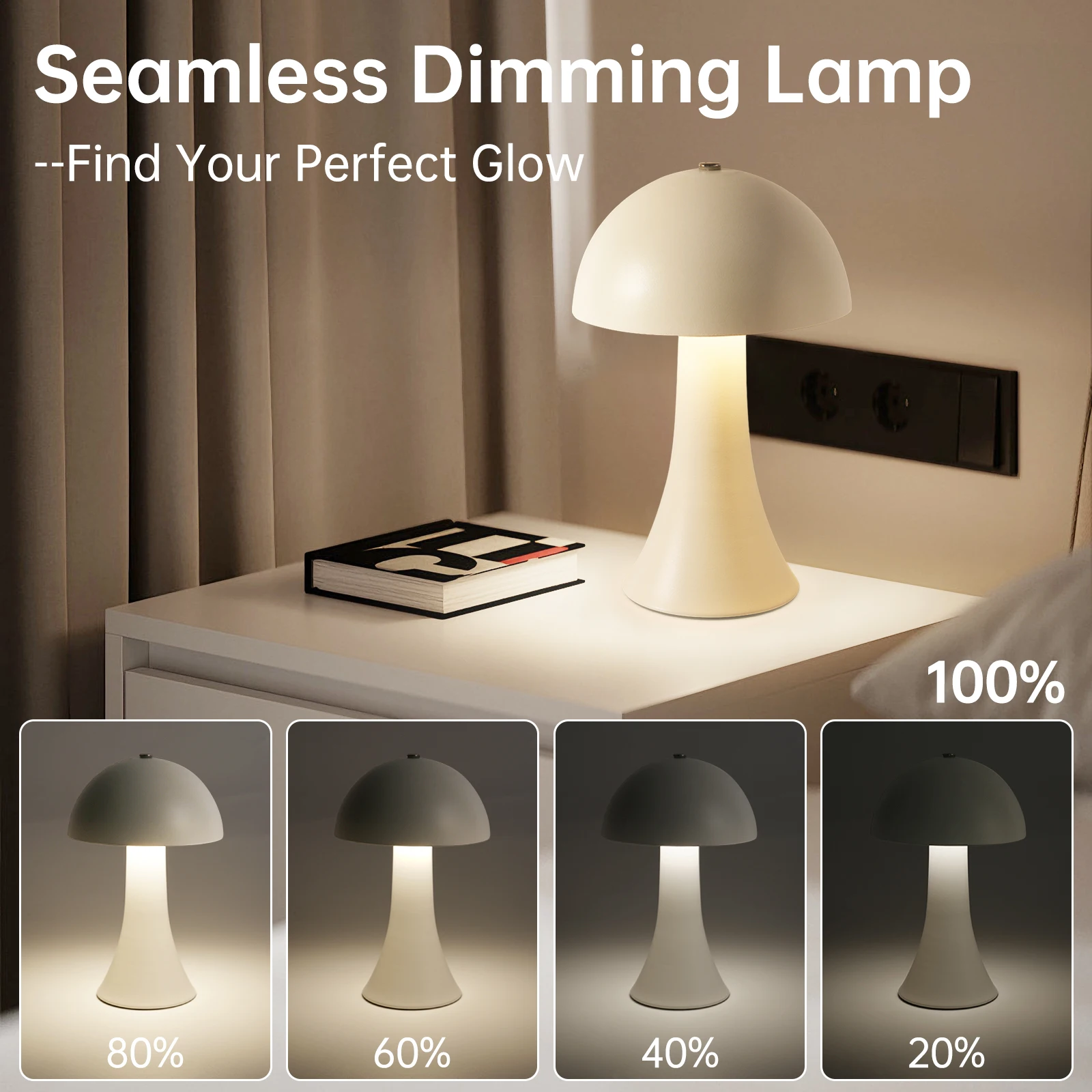 GGbingo Rechargeable New LED T - Mushroom Table Lamp recension och pris