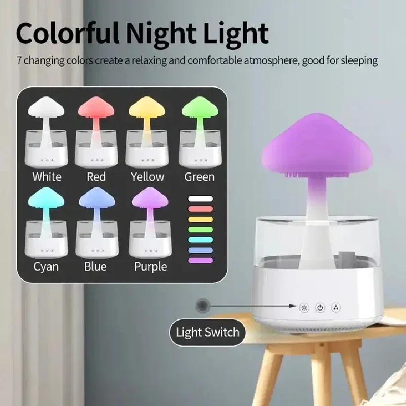 Cloud And Raindrop Humidifier  - Mushroom Table Lamp recension och pris