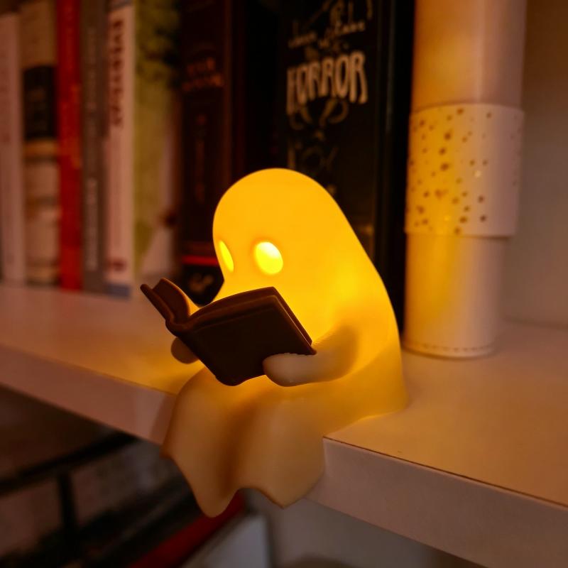Cute Ghost Reading Book Lamp H - Lighting Decor For Diwali recension och pris
