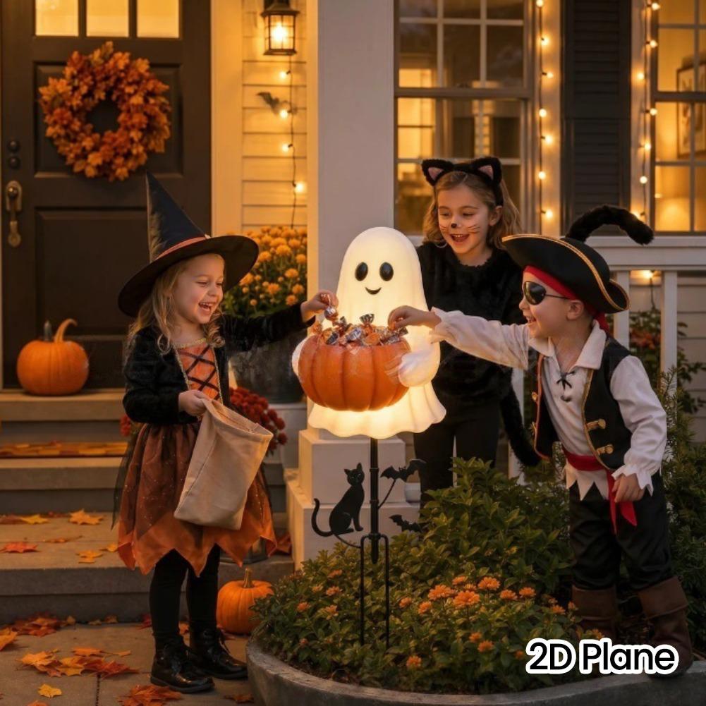 2D Halloween Ghost Pumpkin Can - Lighting Decoration Stand recension och pris