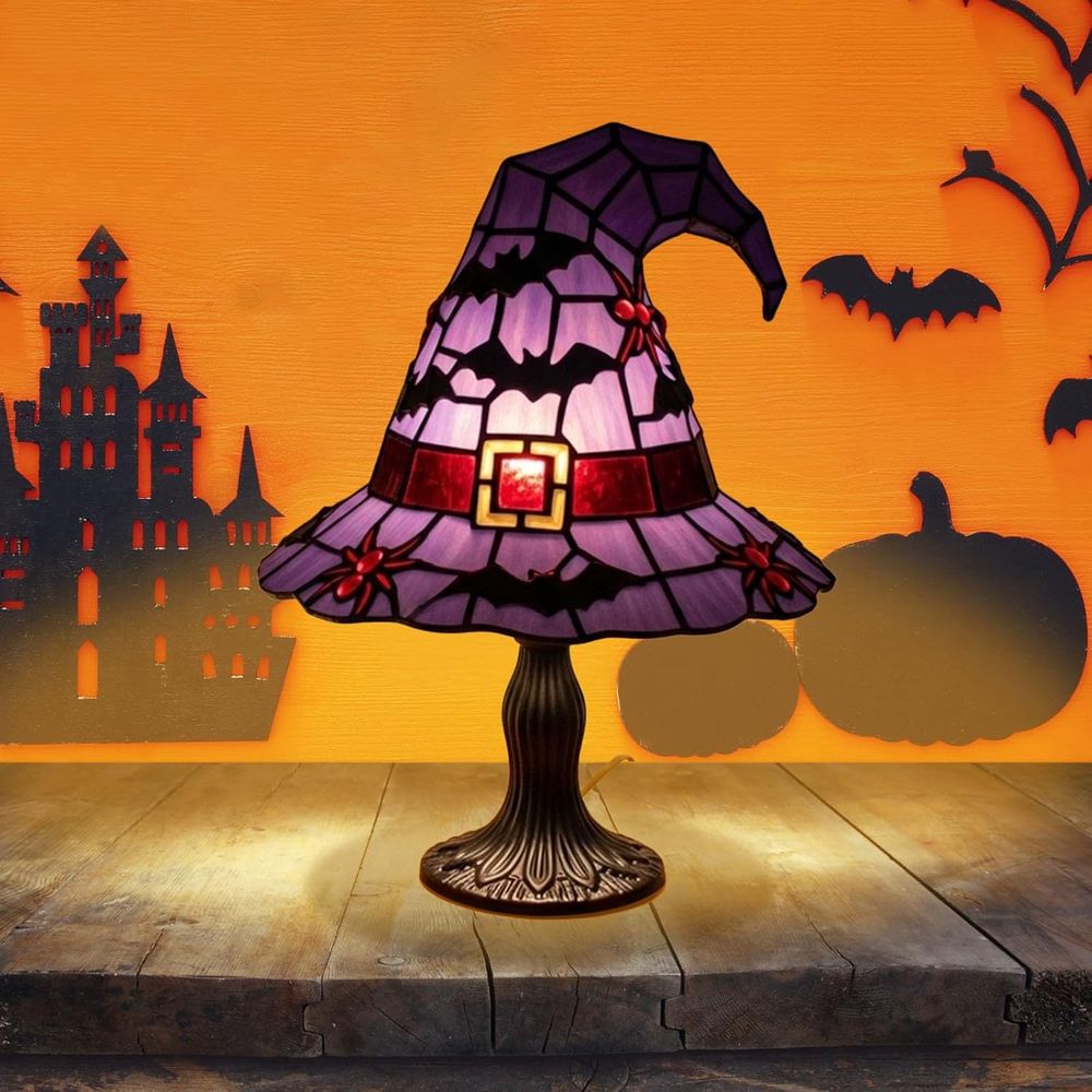 Stained Glass Witch Hat Lamp G - Lighting Decoration Stand recension och pris